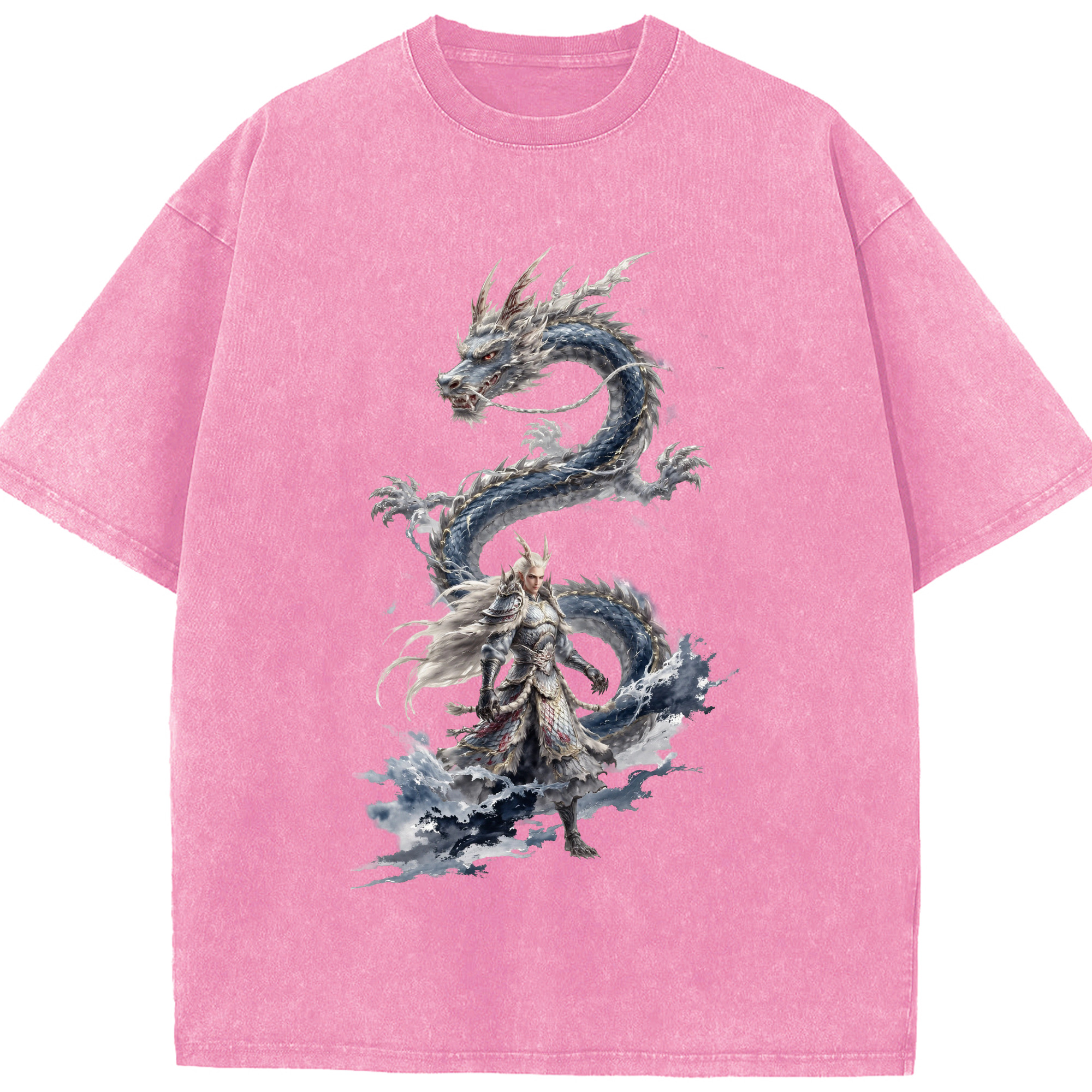 （画像用） Ne Zha 2 ナタ 魔童の大暴れ 綿100% ヴィンテージ風 半袖Tシャツ（フロントプリント）